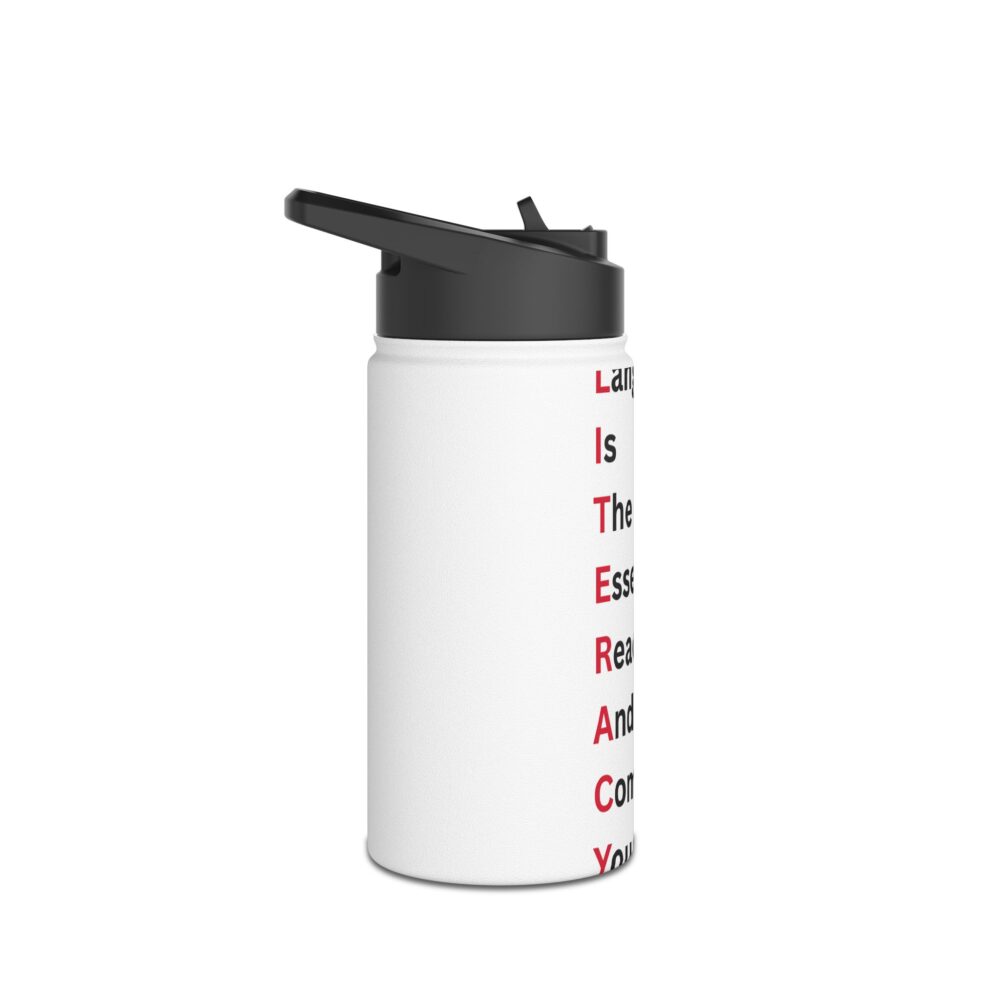 LITERACY - Stainless Steel Water Bottle - Image 3