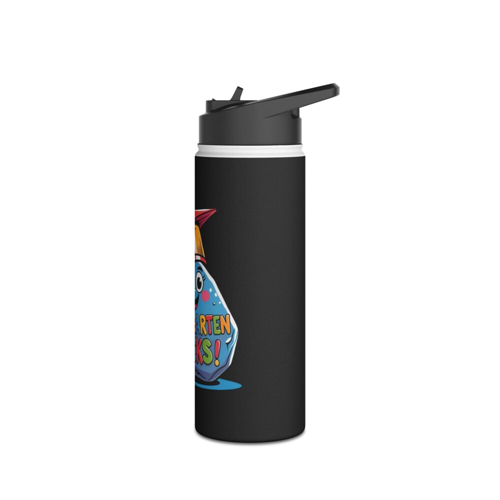 Kindergarten Rocks (black) - Stainless Steel Water Bottle - Image 8