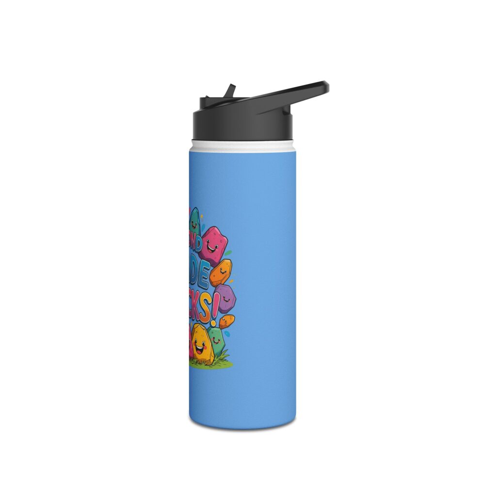Second Grade Rocks (blue) - Stainless Steel Water Bottle - Image 8