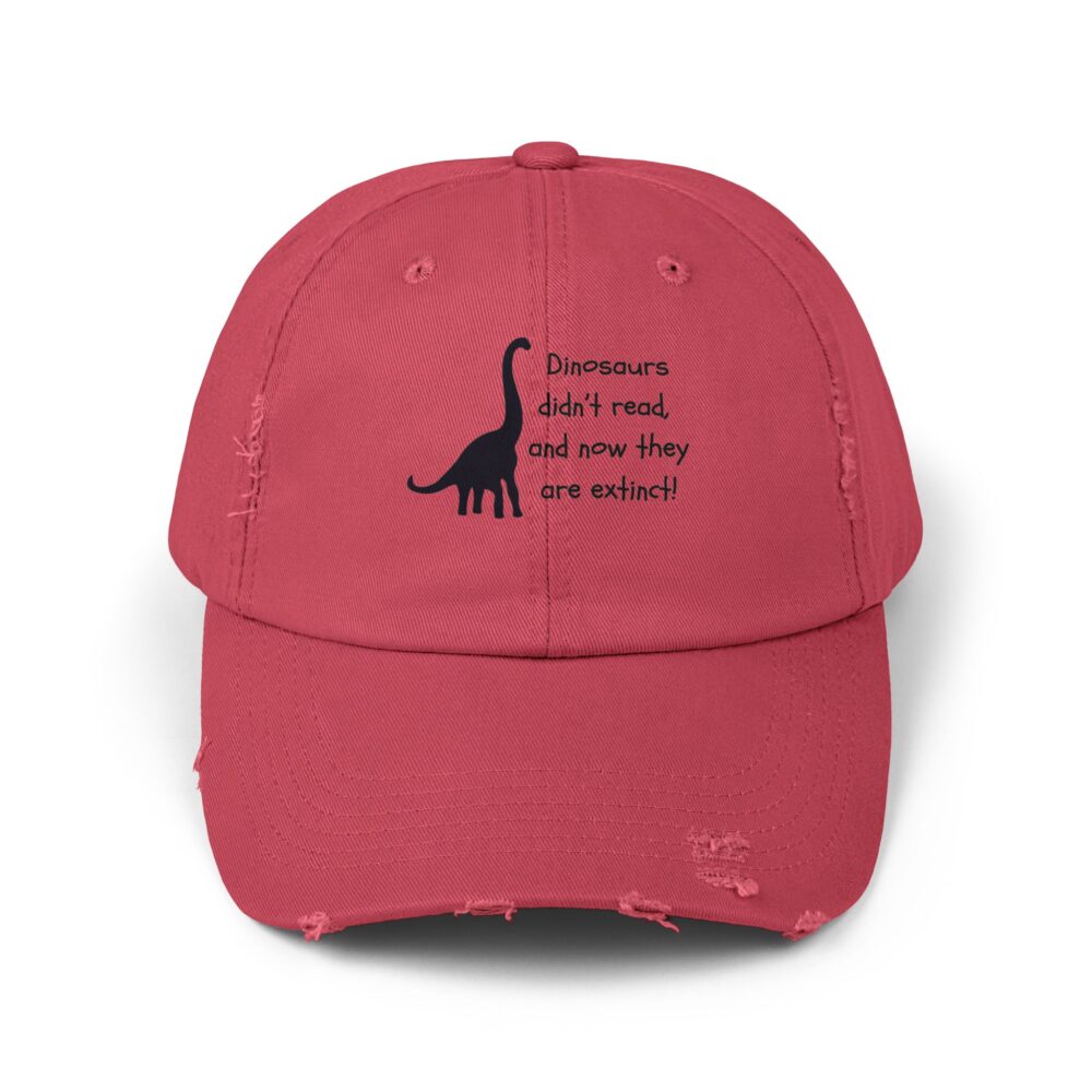 Dinosaurs Didn't Read, and Now They are... (B&W)-Unisex Adjustable Baseball Cap - Image 25