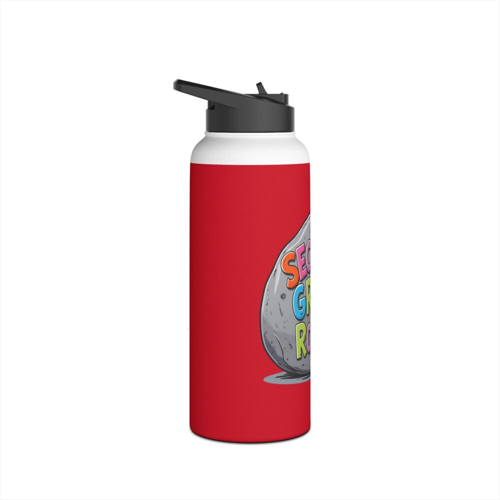 Second Grade Rocks (red) - Stainless Steel Water Bottle - Image 11