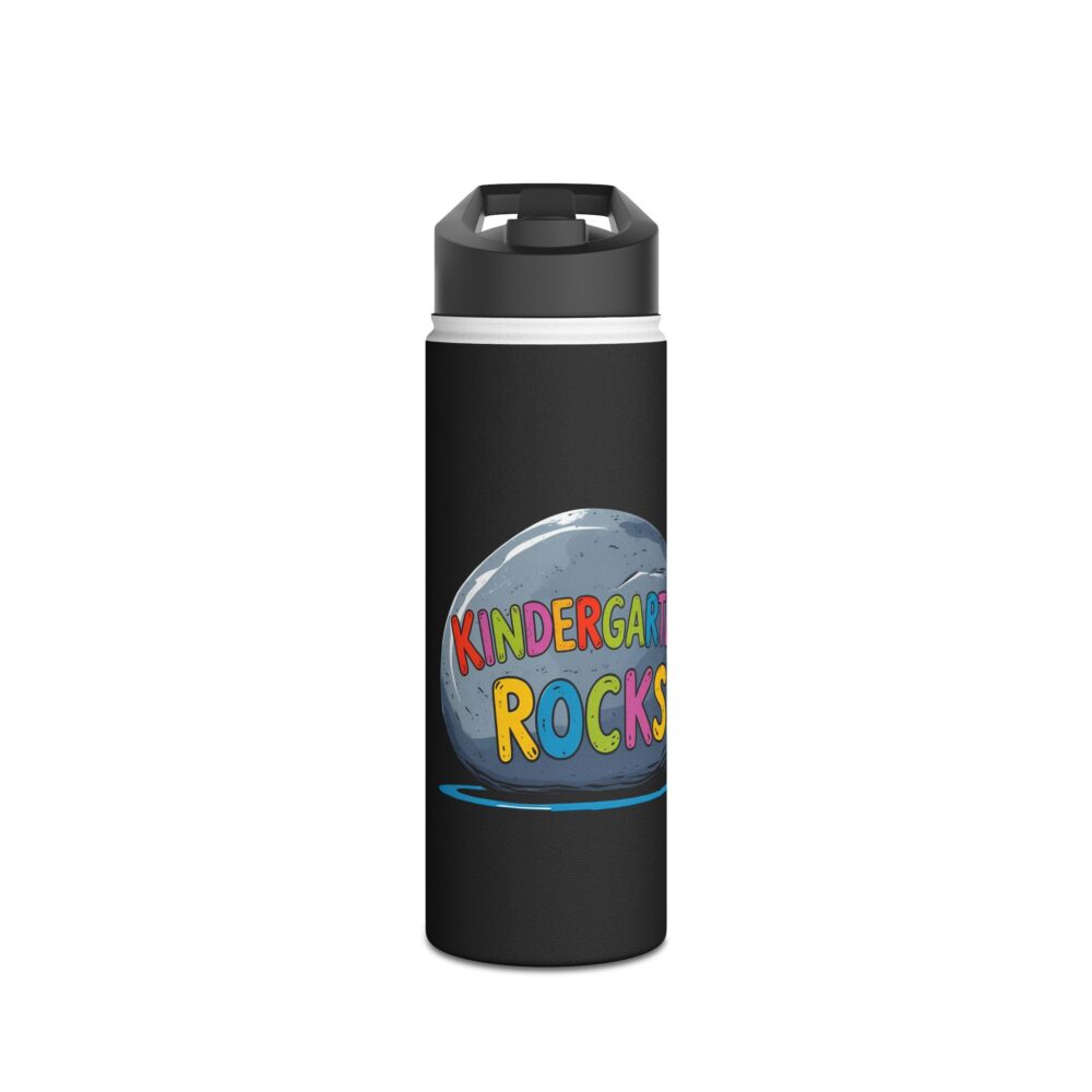 Kindergarten Rocks (black) - Stainless Steel Water Bottle - Image 5