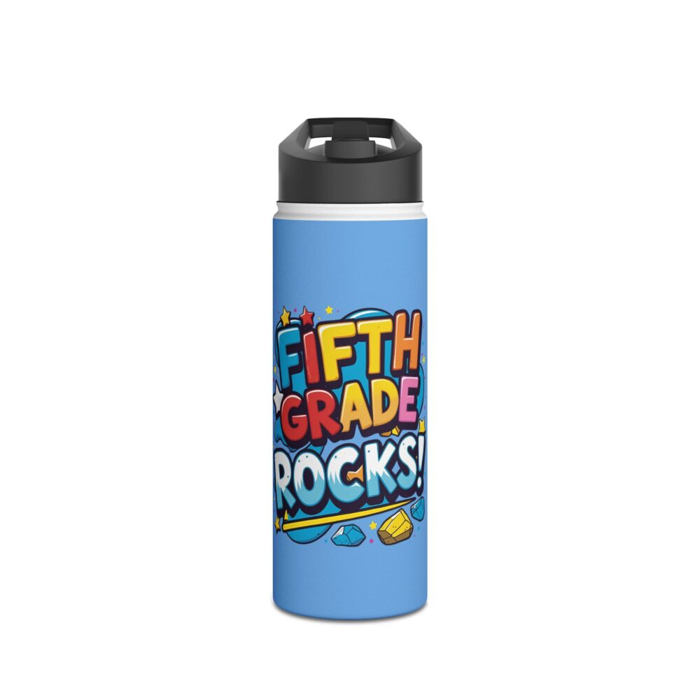Fifth Grade Rocks (blue) - Stainless Steel Water Bottle - Image 5