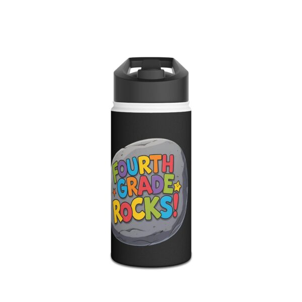 Fourth Grade Rocks (black) - Stainless Steel Water Bottle