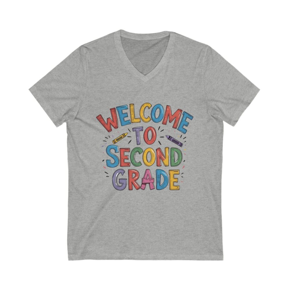 Welcome to Second Grade - Unisex V-Neck Tee - Image 9