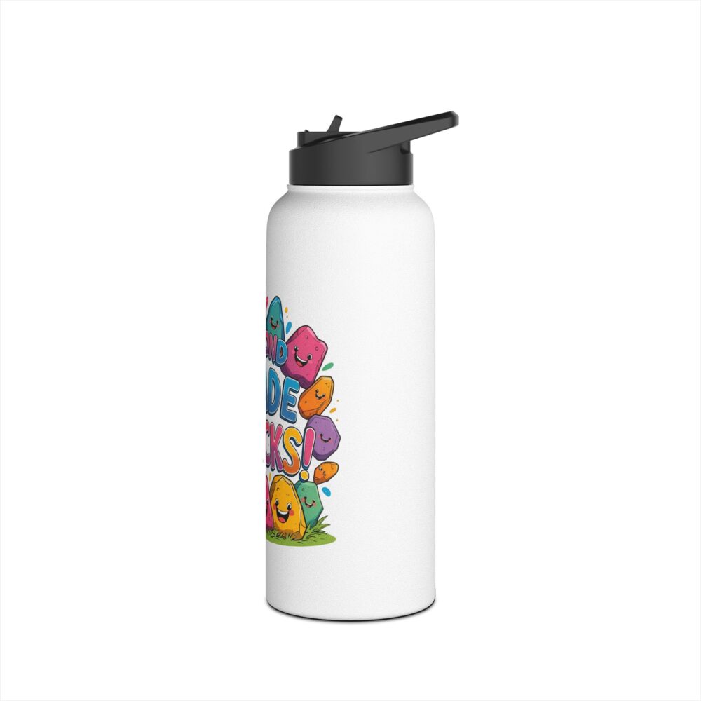 Second Grade Rocks (white) - Stainless Steel Water Bottle - Image 12