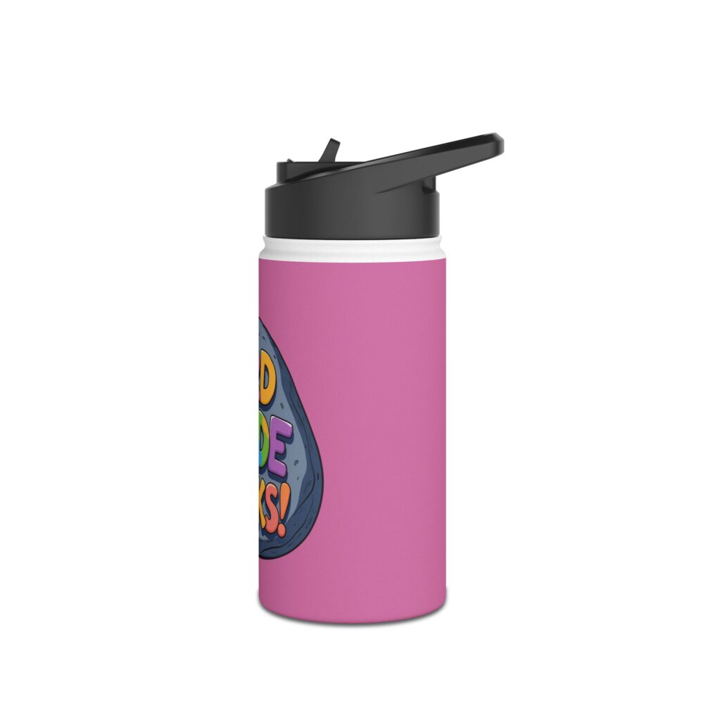 Third Grade Rocks (pink) - Stainless Steel Water Bottle - Image 4