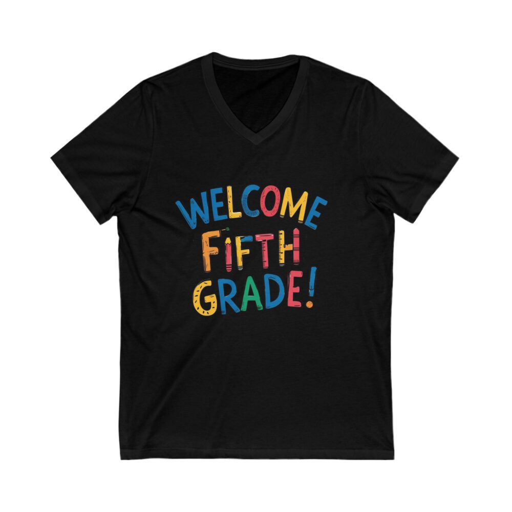 Welcome to Fifth Grade - Unisex V-Neck Tee - Image 7