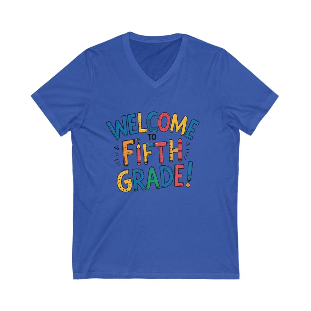 Welcome to Fifth Grade - Unisex V-Neck Tee - Image 11