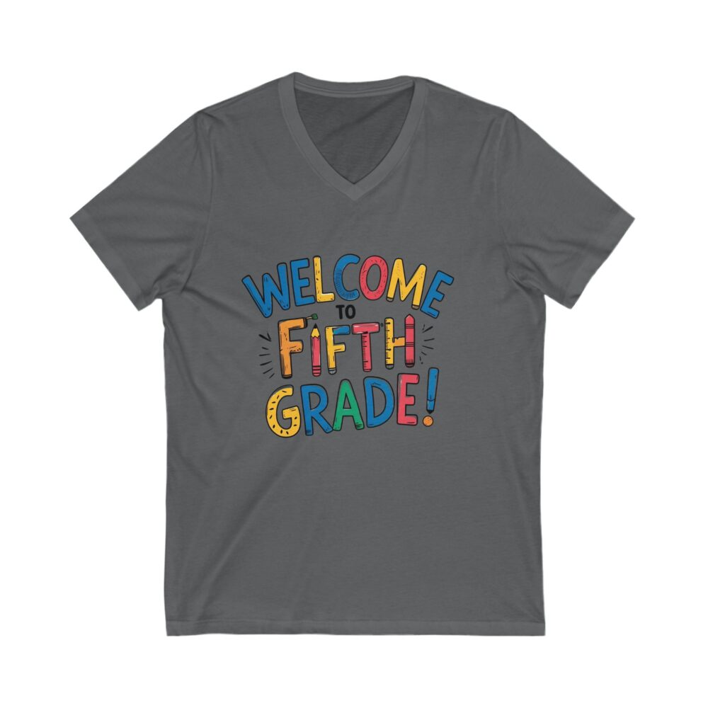 Welcome to Fifth Grade - Unisex V-Neck Tee - Image 15
