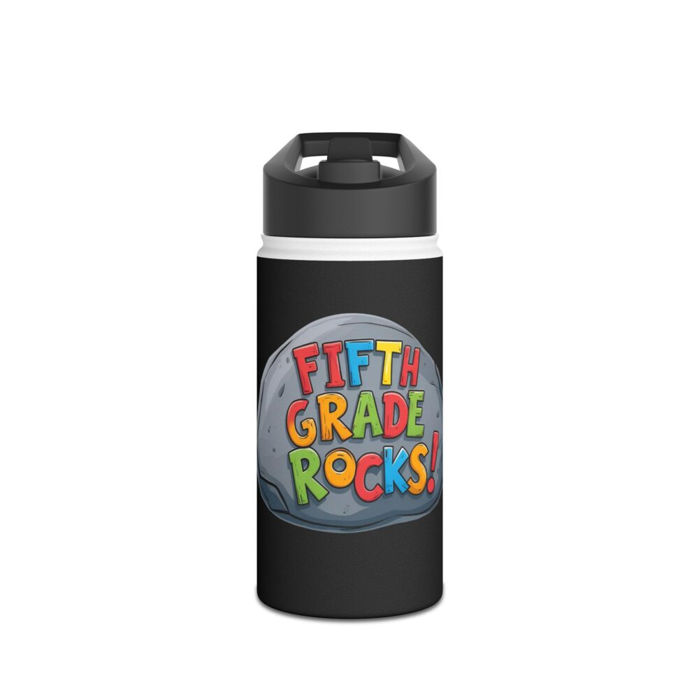 Fifth Grade Rocks (black) - Stainless Steel Water Bottle