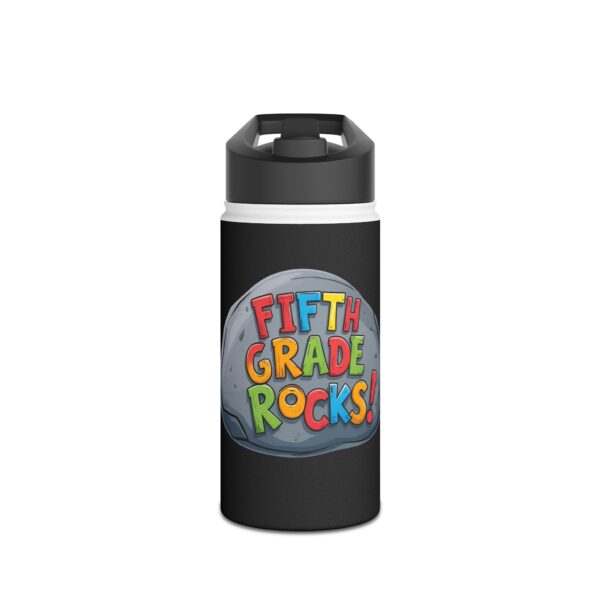 Fifth Grade Rocks (black) - Stainless Steel Water Bottle