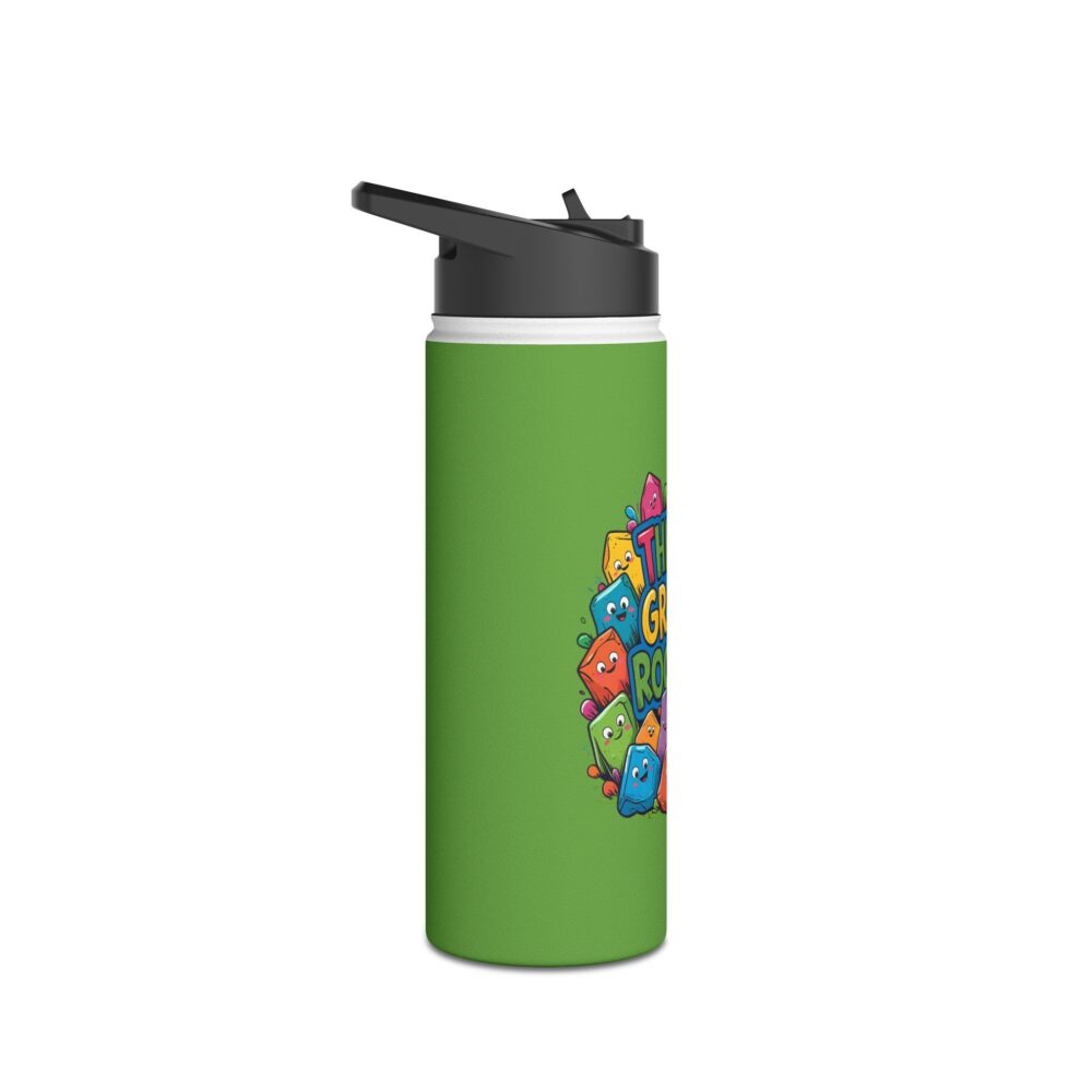 Third Grade Rocks (green) - Stainless Steel Water Bottle - Image 7