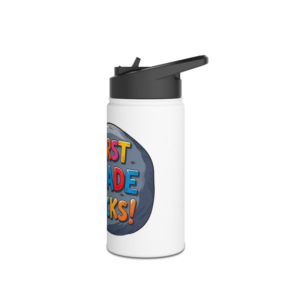 First Grade Rocks (white) - Stainless Steel Water Bottle - Image 4