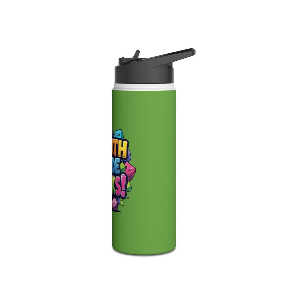 Fourth Grade Rocks (green) - Stainless Steel Water Bottle - Image 8