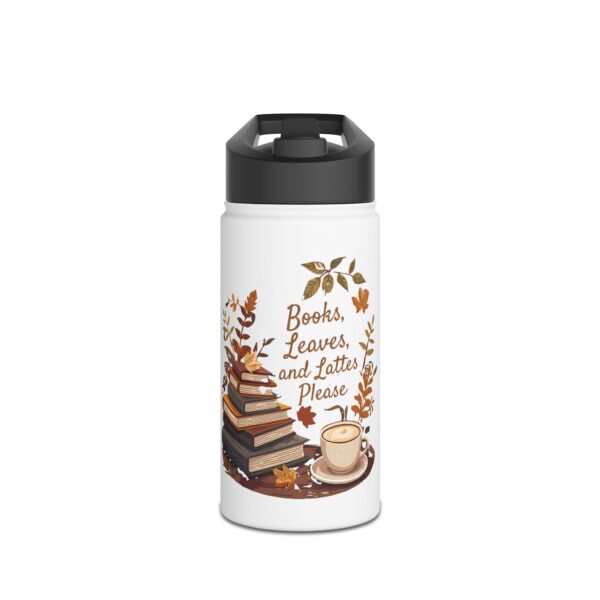 Books, Leaves, and Lattes Please-Stainless Steel Water Bottle