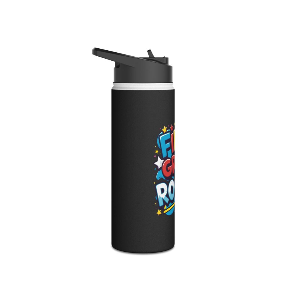 Fifth Grade Rocks (black) - Stainless Steel Water Bottle - Image 7