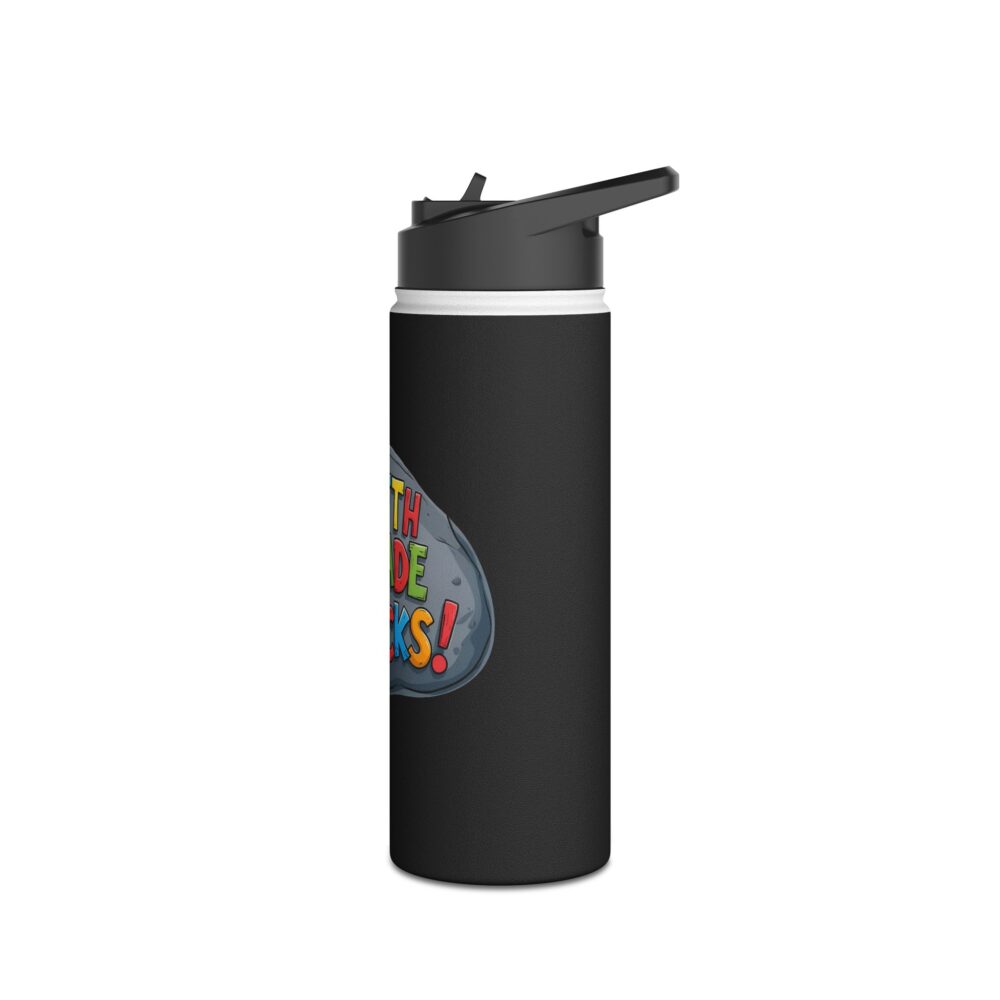 Fifth Grade Rocks (black) - Stainless Steel Water Bottle - Image 8