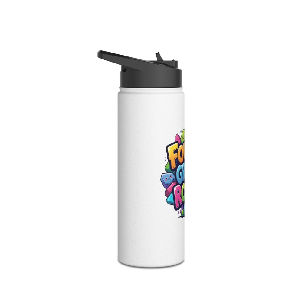 Fourth Grade Rocks (white) - Stainless Steel Water Bottle - Image 7