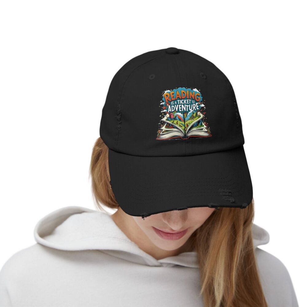 Reading is a Ticket to Adventure - Unisex Adjustable Baseball Cap - Image 4