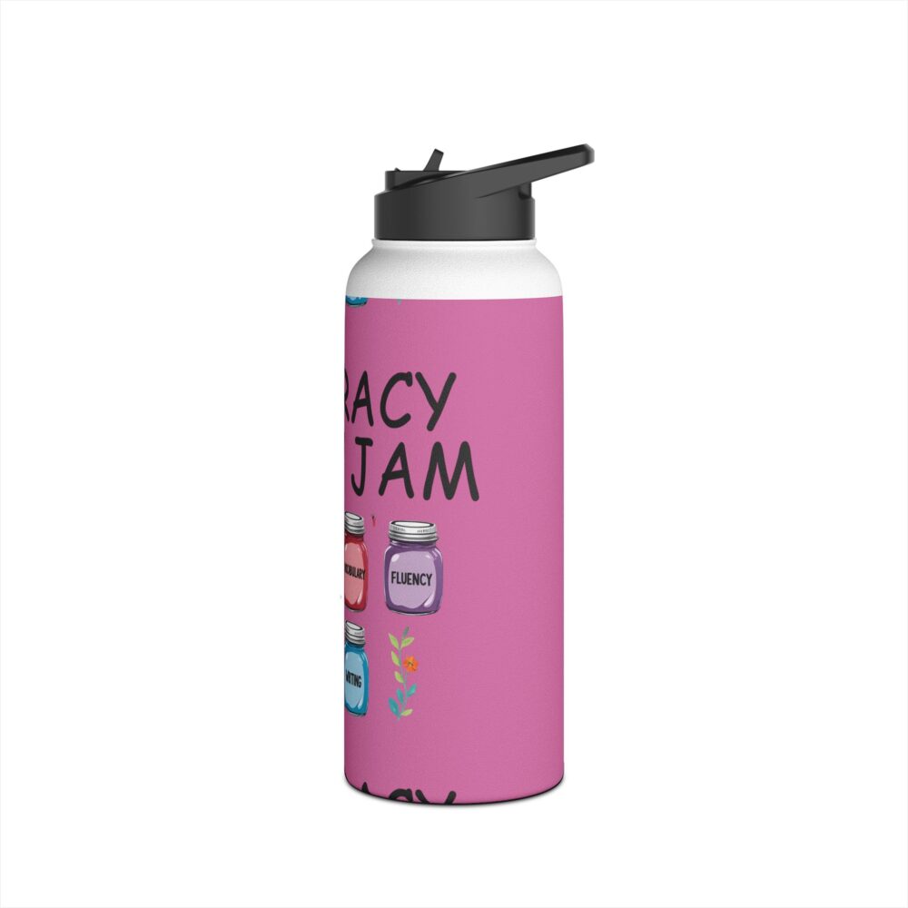 Literacy is My Jam (pink) - Stainless Steel Water Bottle - Image 12