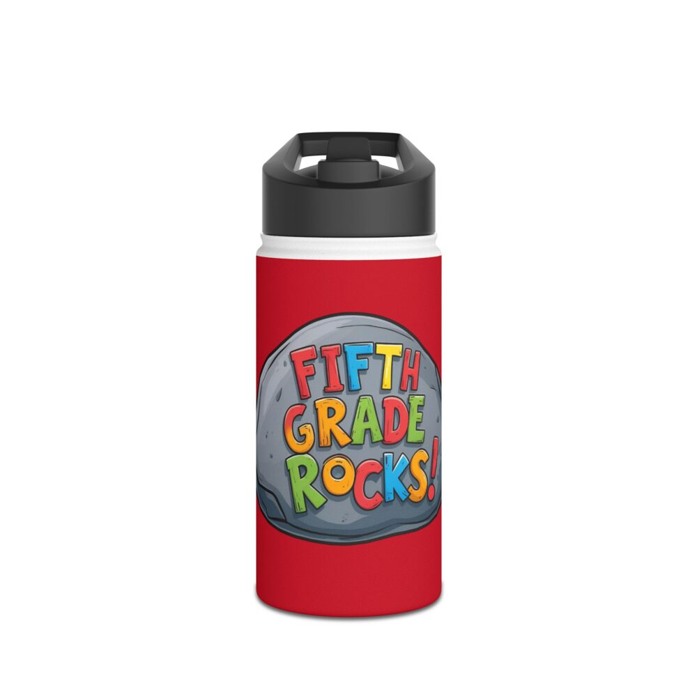Fifth Grade Rocks (red) - Stainless Steel Water Bottle