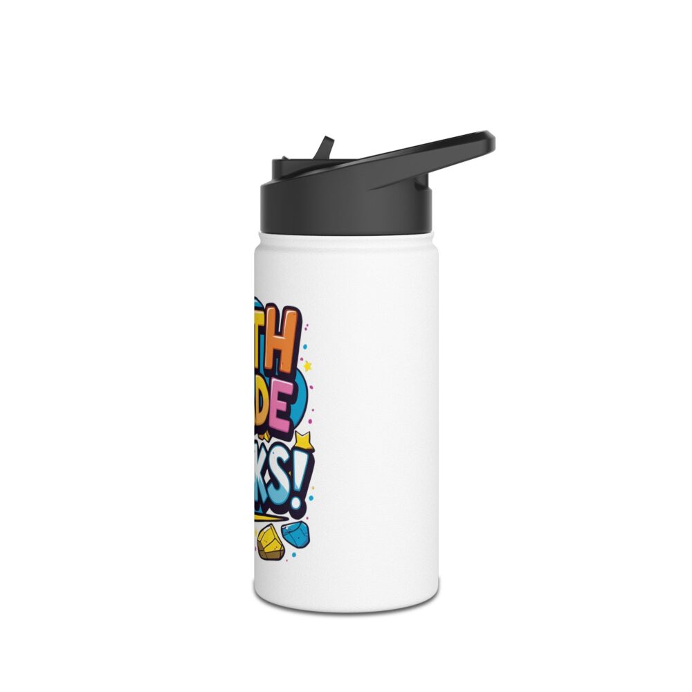 Fifth Grade Rocks (white) - Stainless Steel Water Bottle - Image 4
