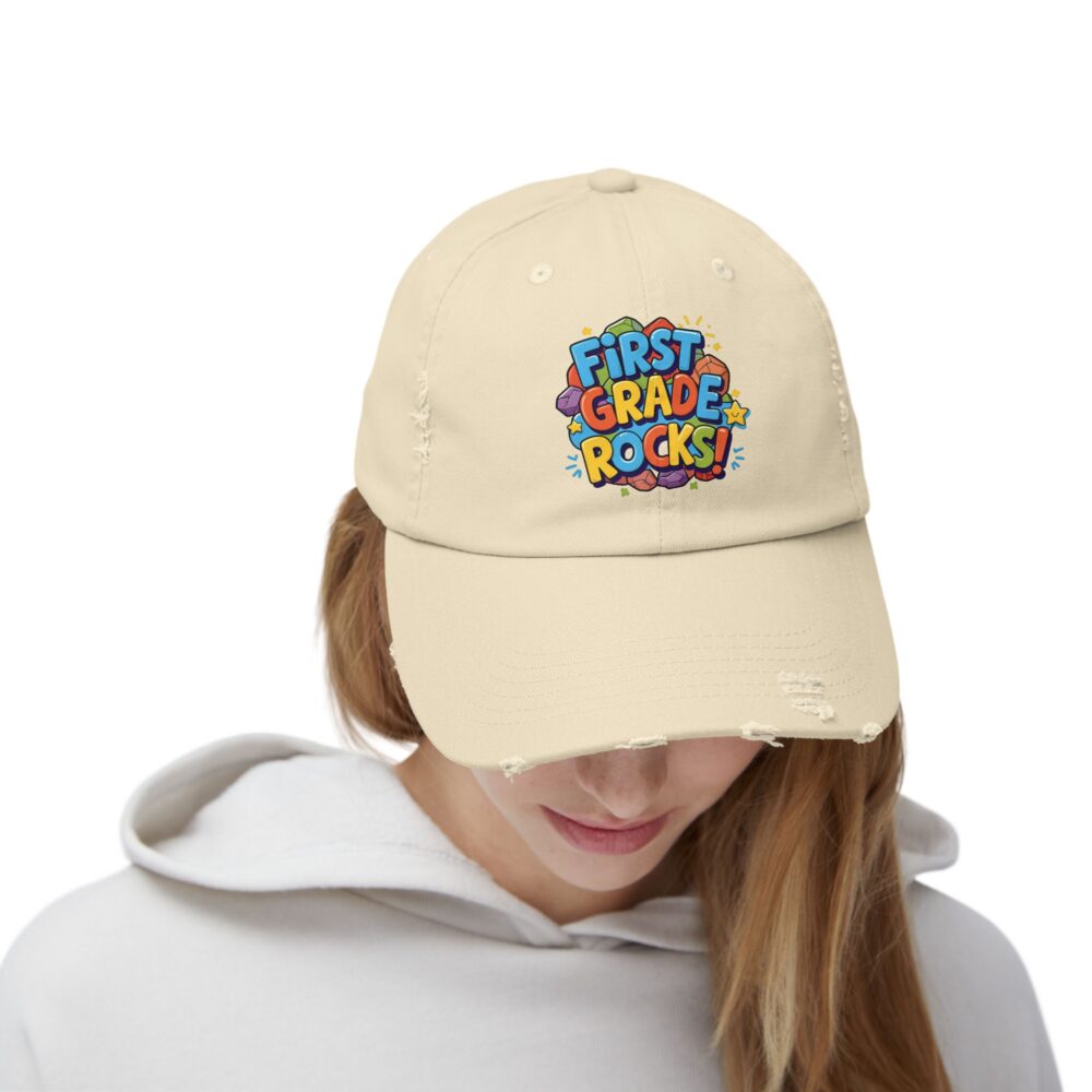 First Grade Rocks, Unisex Adjustable Baseball Cap - Image 8