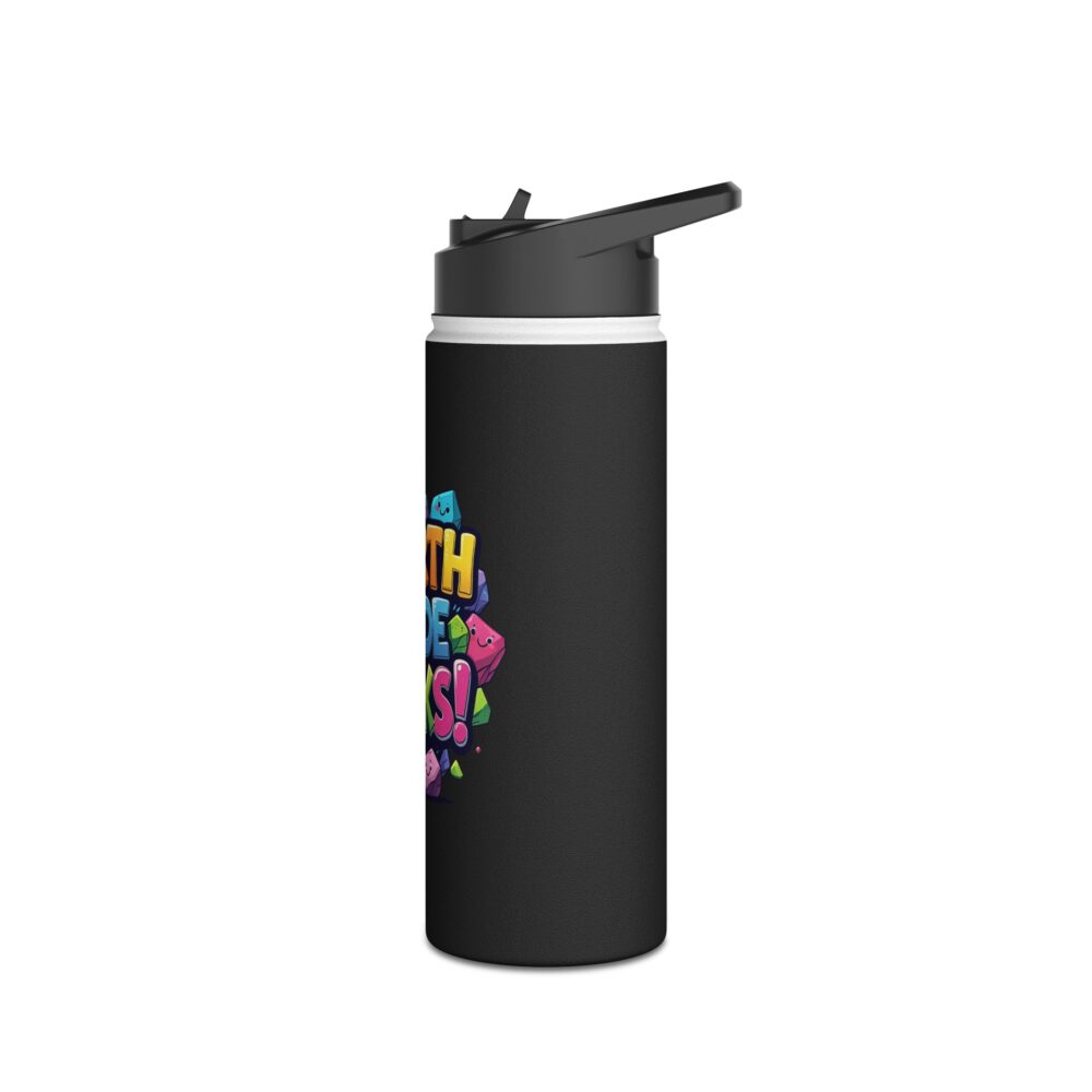 Fourth Grade Rocks (black) - Stainless Steel Water Bottle - Image 8