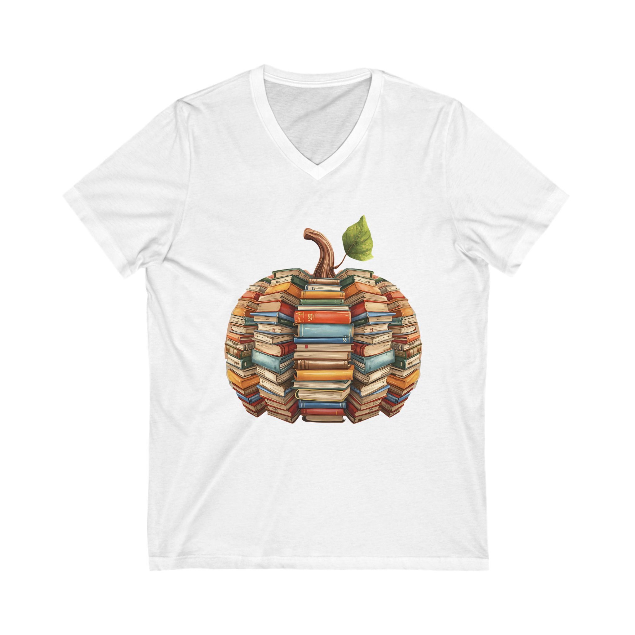 Pumpkin - Unisex V-Neck Tee - Image 3