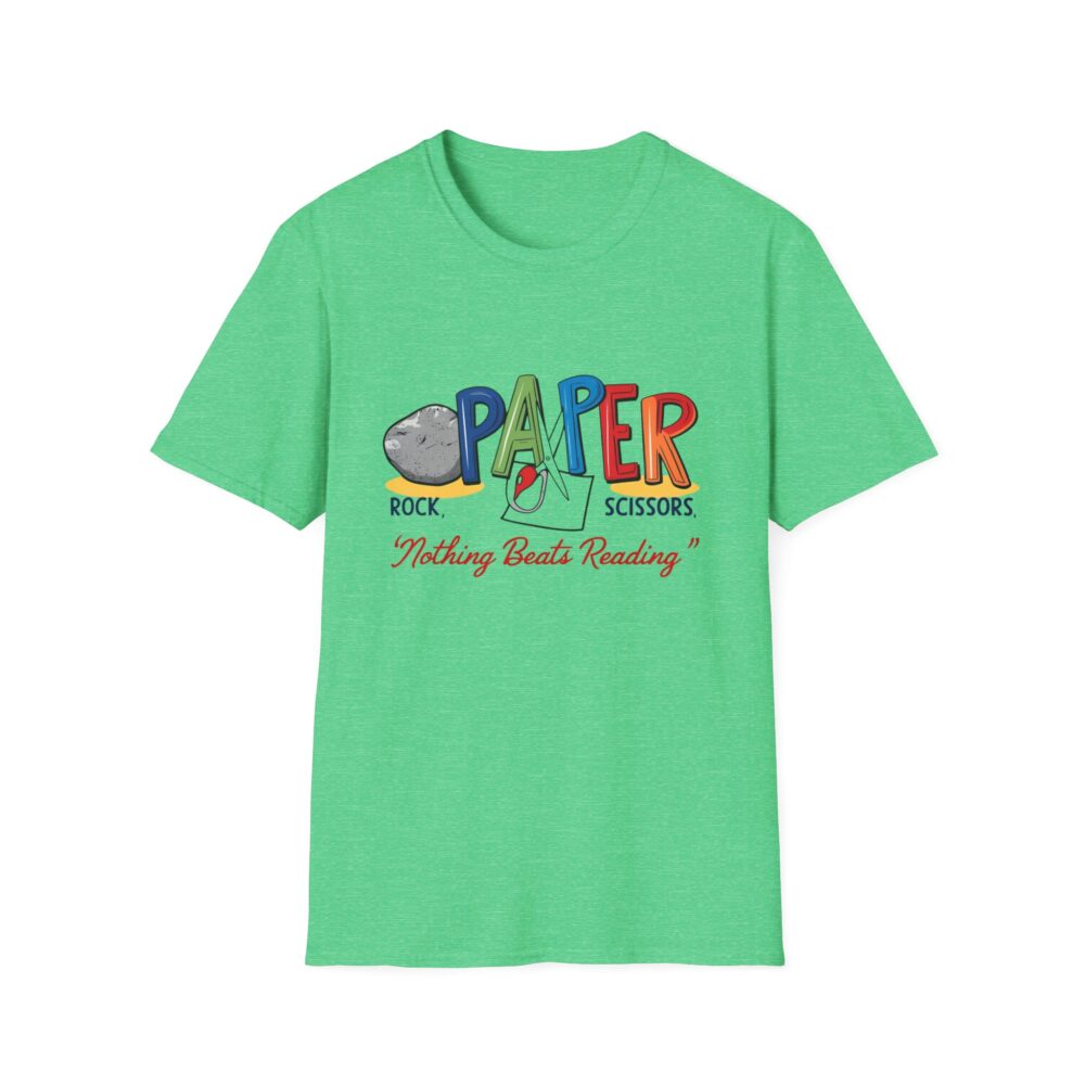 Rock, Paper, Scissors, Nothing Beats Reading - Unisex Soft Style T-Shirt - Image 25