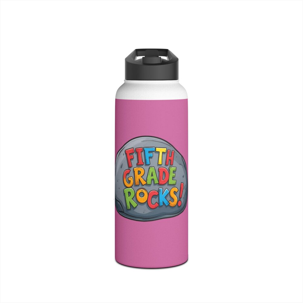 Fifth Grade Rocks (pink) - Stainless Steel Water Bottle - Image 9