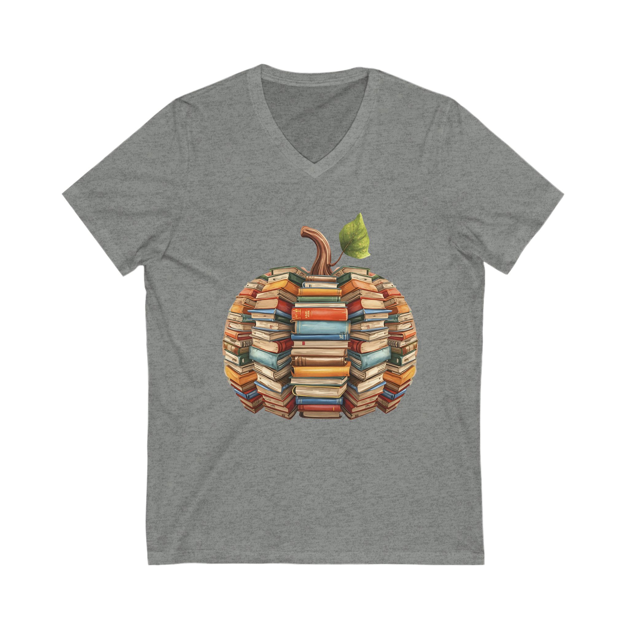 Pumpkin - Unisex V-Neck Tee - Image 5