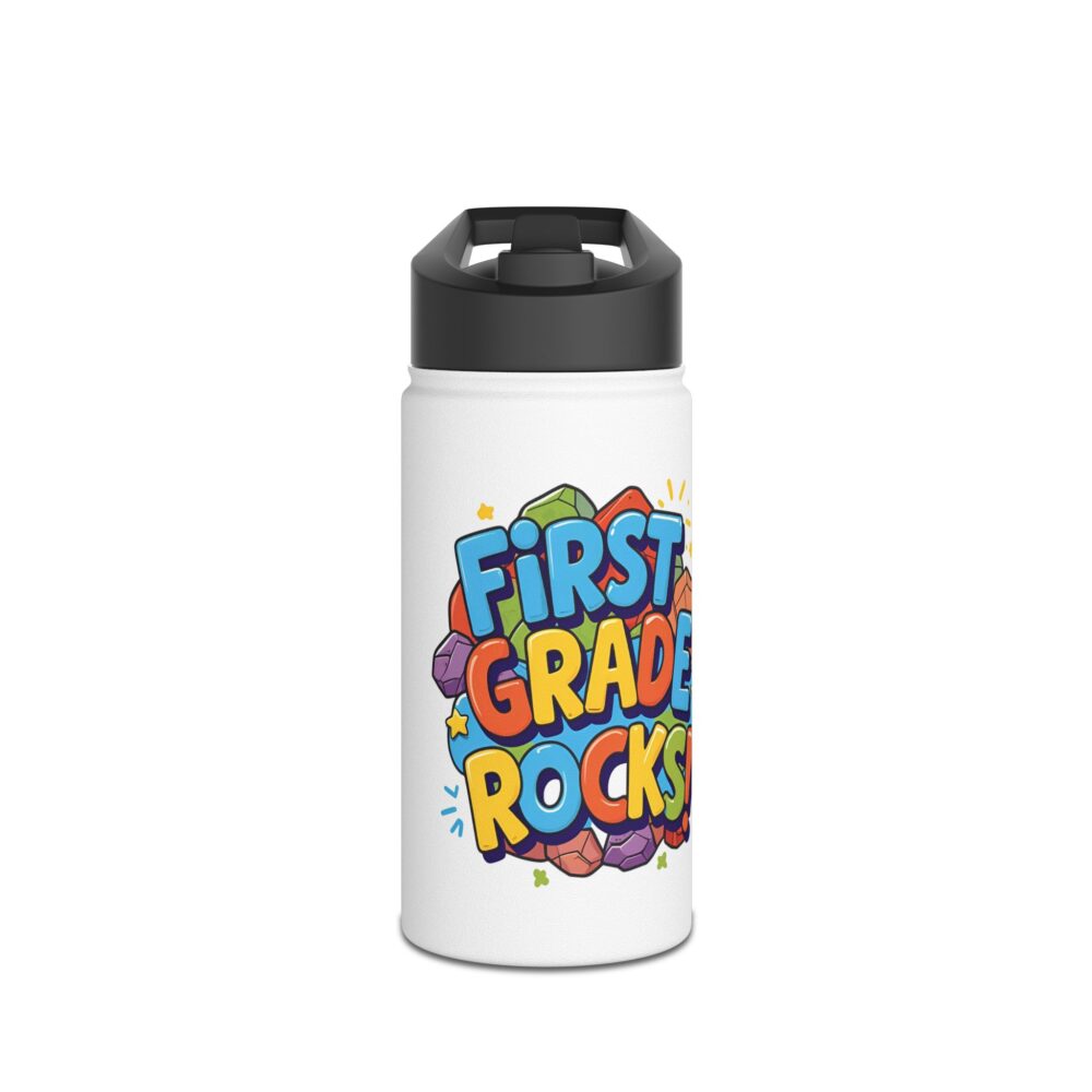 First Grade Rocks (white) - Stainless Steel Water Bottle