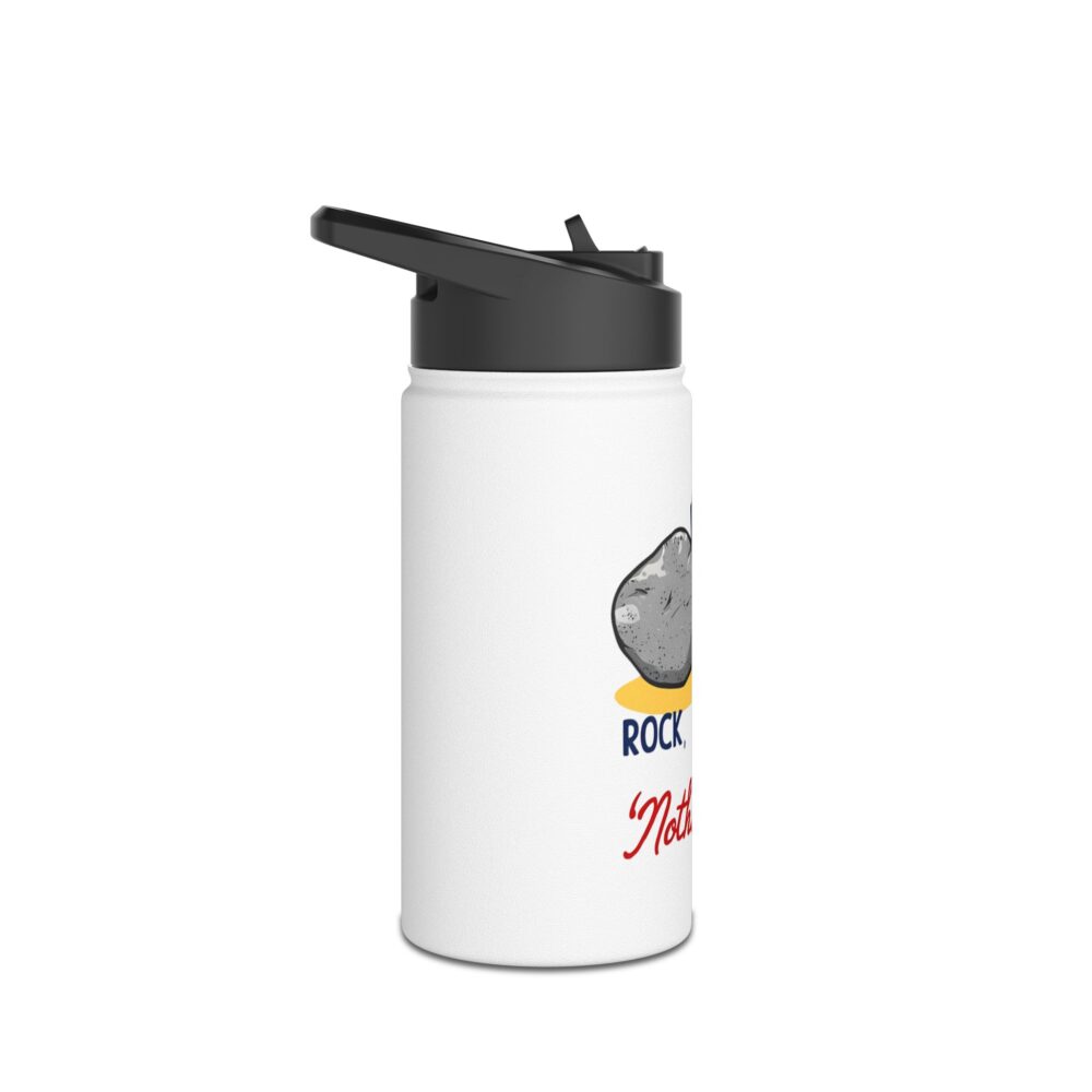 Rock, Paper, Scissors, Nothing Beats Reading - Stainless Steel Water Bottle - Image 3