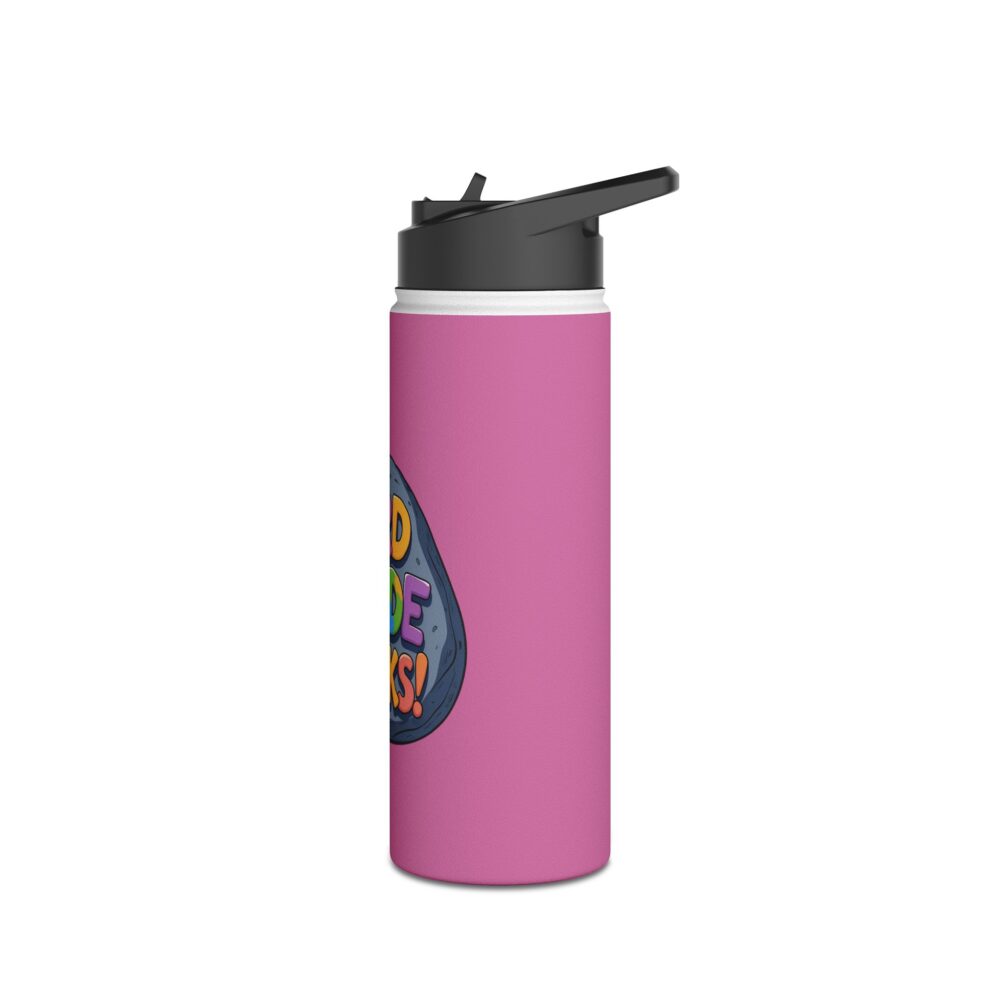 Third Grade Rocks (pink) - Stainless Steel Water Bottle - Image 8