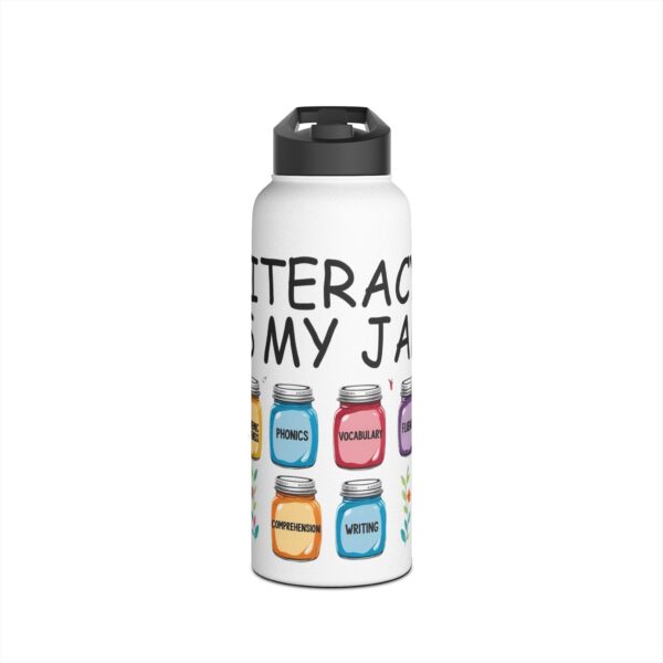 Literacy is My Jam (white) - Stainless Steel Water Bottle