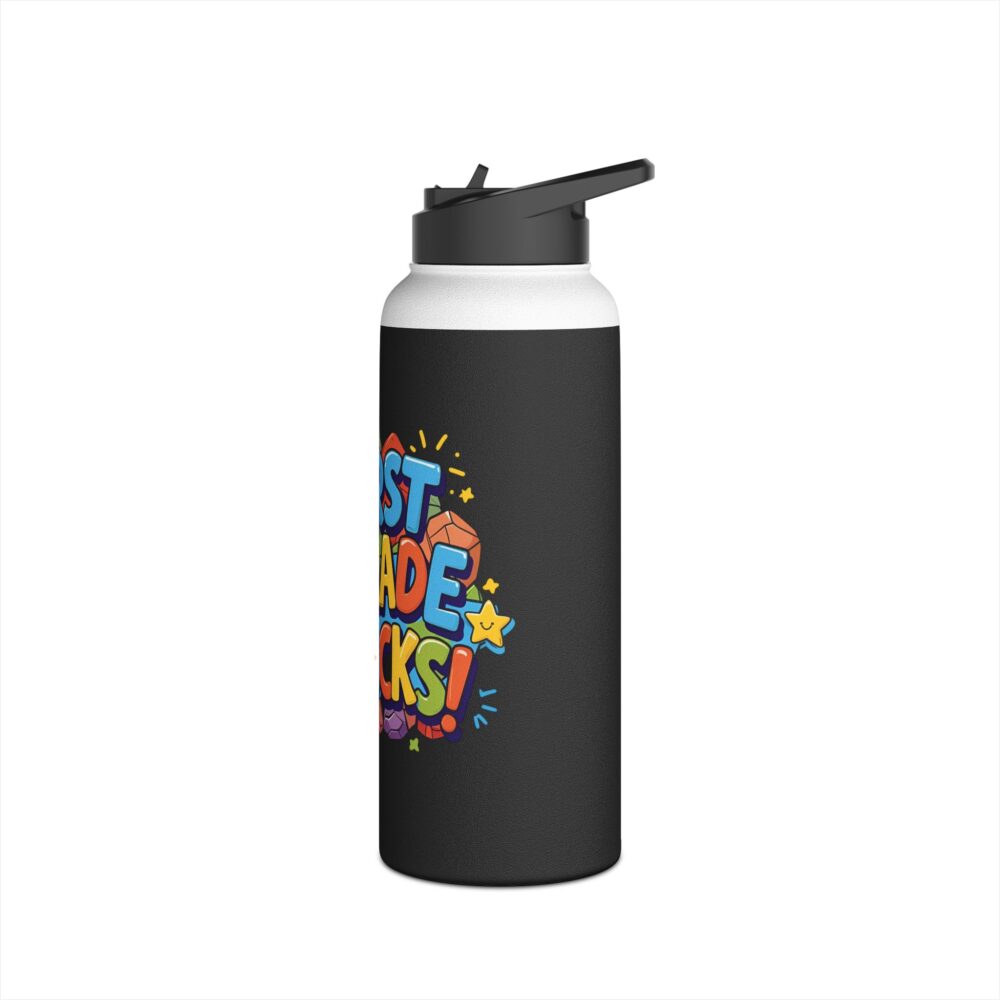 First Grade Rocks (black) - Stainless Steel Water Bottle - Image 12