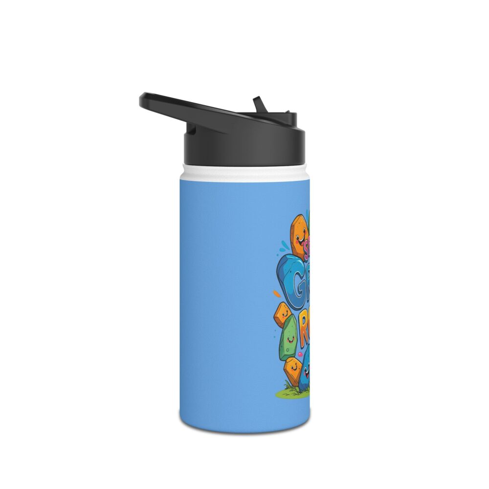 Second Grade Rocks (blue) - Stainless Steel Water Bottle - Image 3