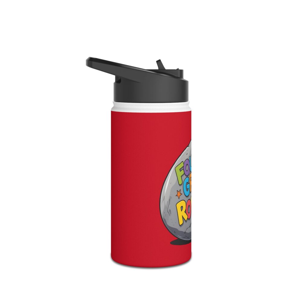Fourth Grade Rocks (red) - Stainless Steel Water Bottle - Image 3