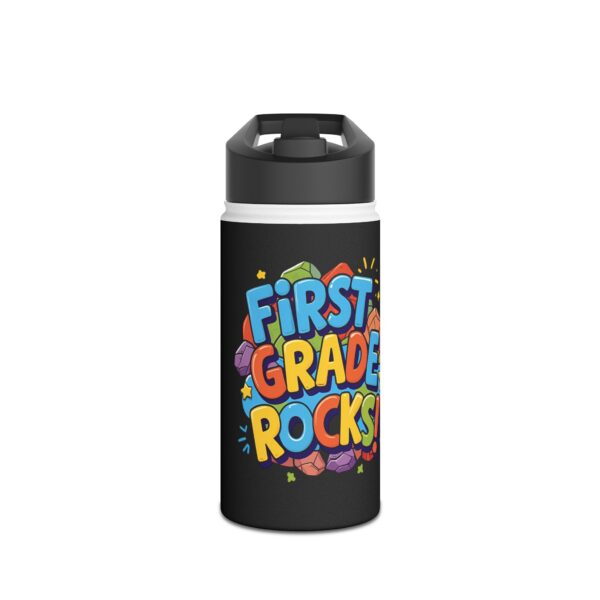 First Grade Rocks (black) - Stainless Steel Water Bottle
