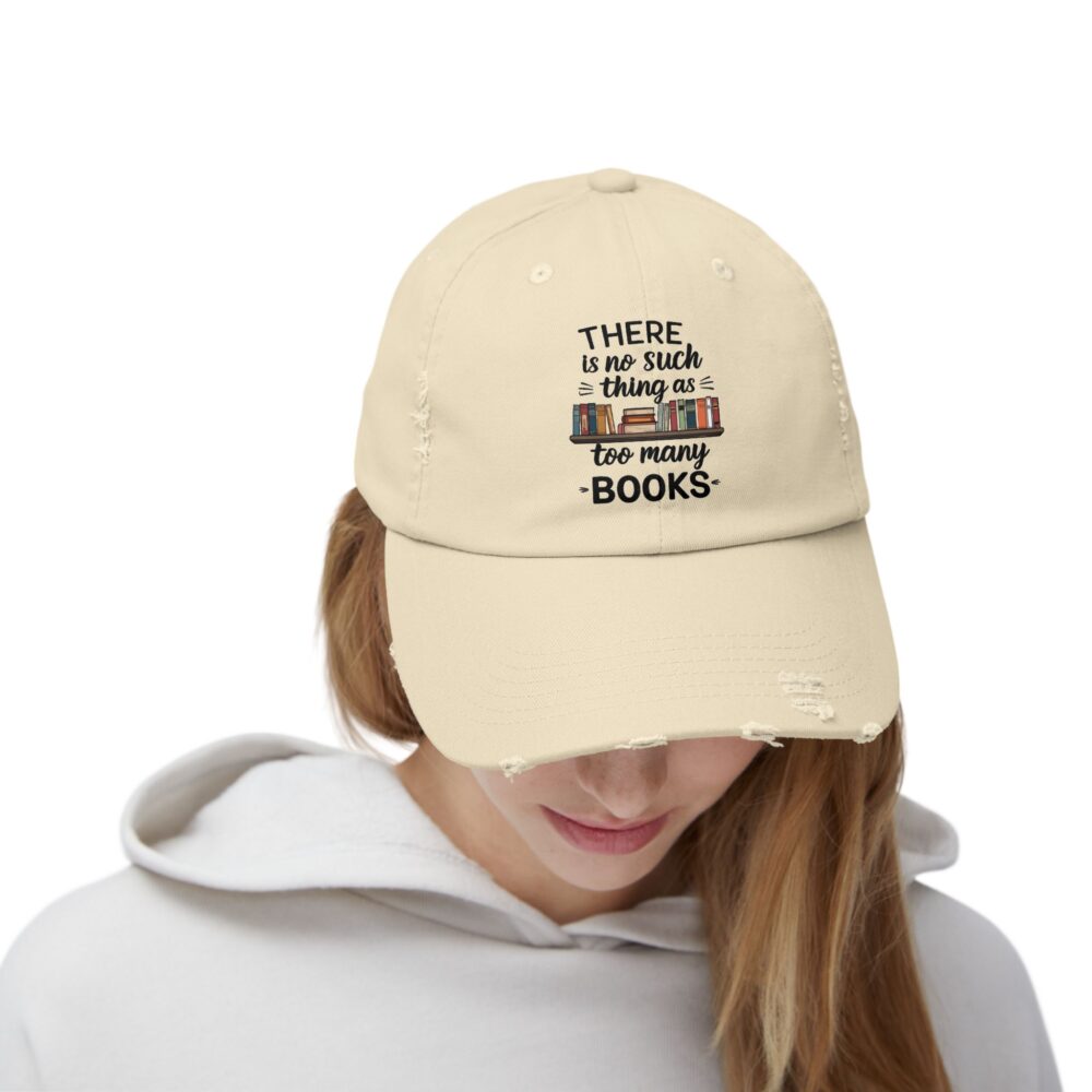 There is no Such Thing as Too Many Books - Unisex Adjustable Baseball Cap - Image 4