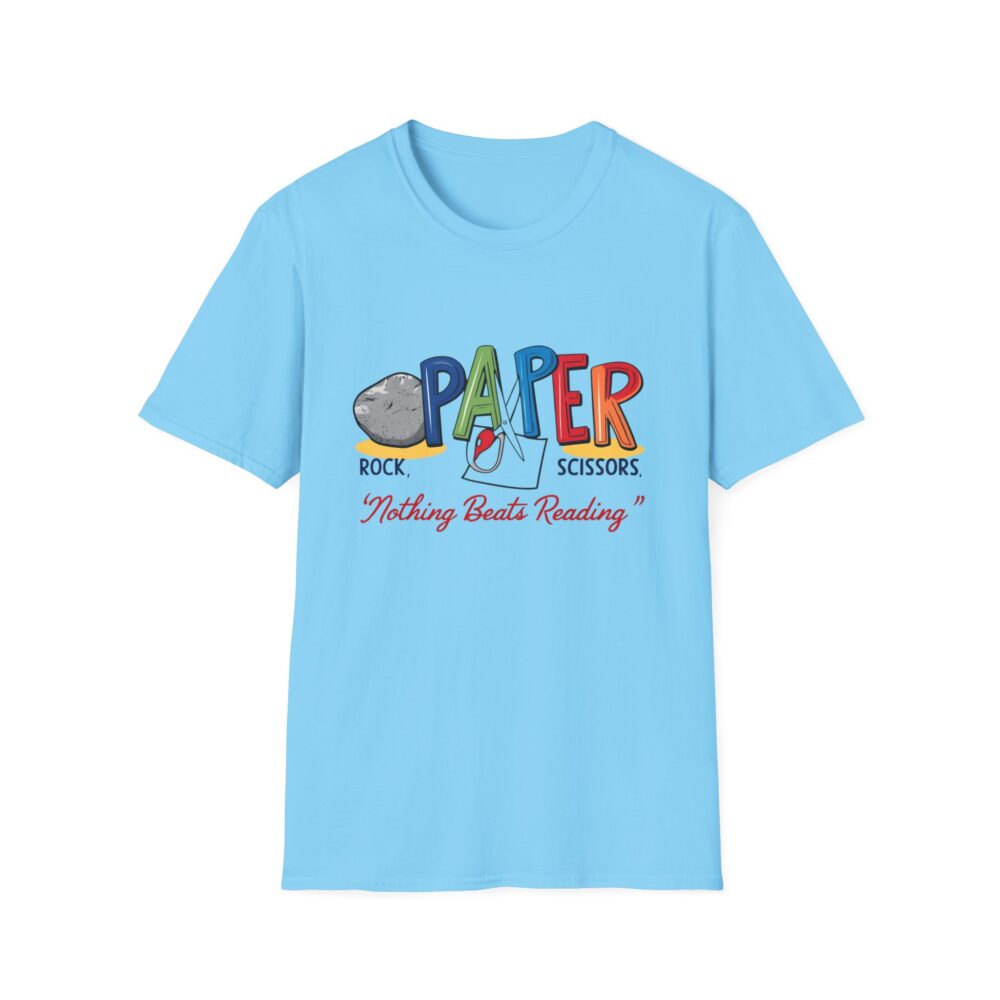 Rock, Paper, Scissors, Nothing Beats Reading - Unisex Soft Style T-Shirt - Image 33