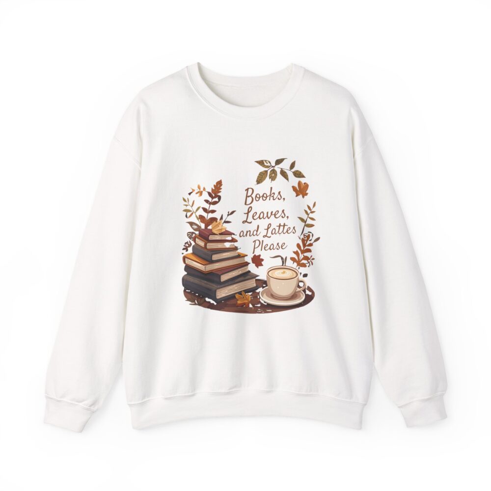 Books, Leaves, and Lattes Please-Crewneck Sweatshirt