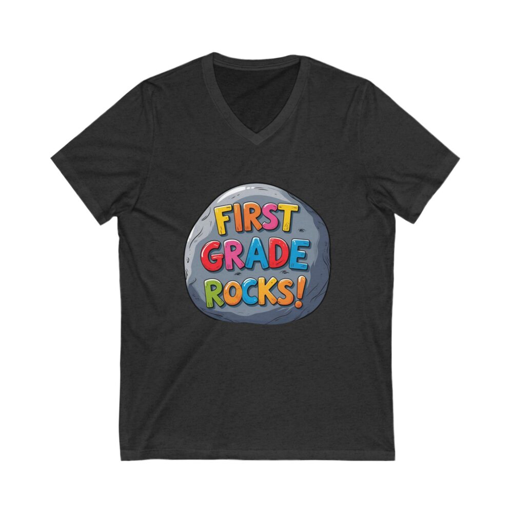 First Grade Rocks - Unisex V-Neck Tee - Image 17