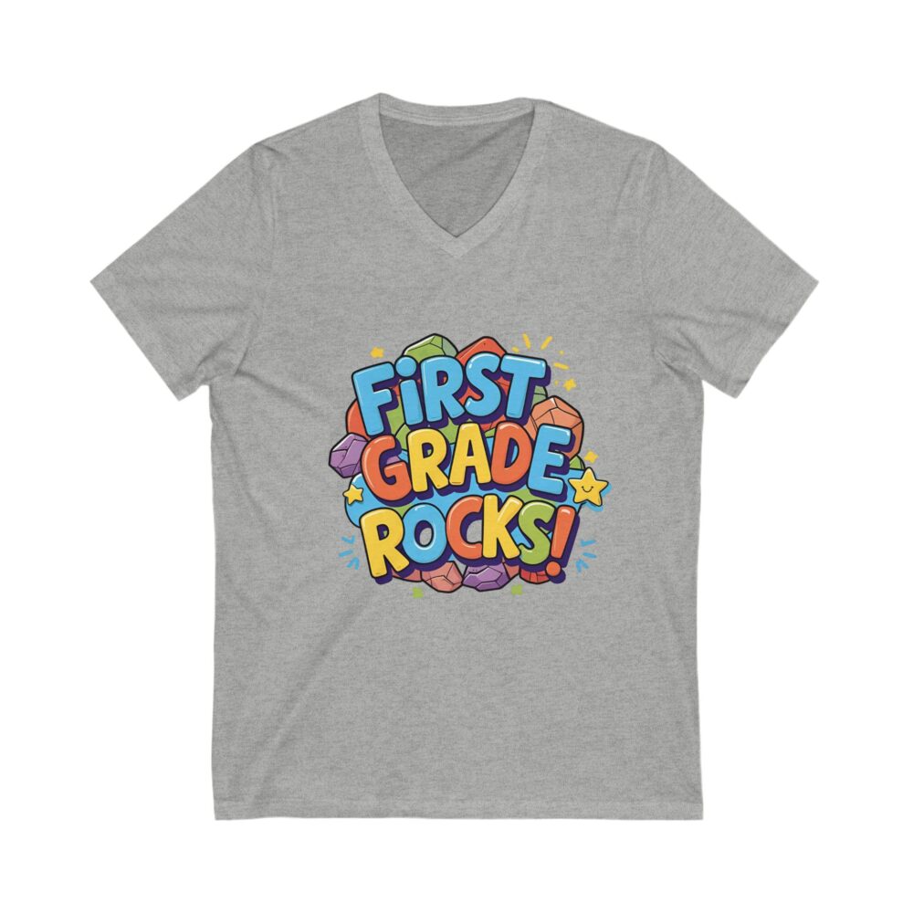 First Grade Rocks - Unisex V-Neck Tee - Image 9