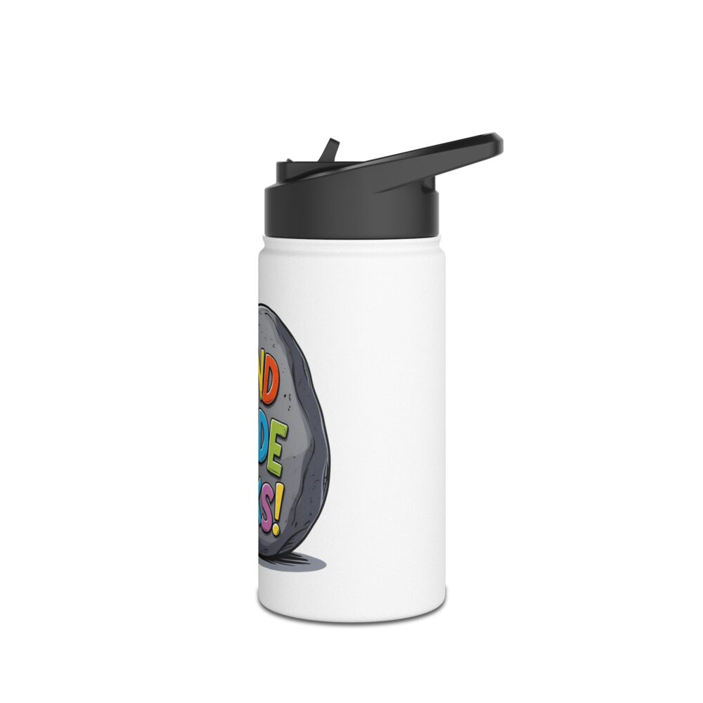 Second Grade Rocks (white) - Stainless Steel Water Bottle - Image 4