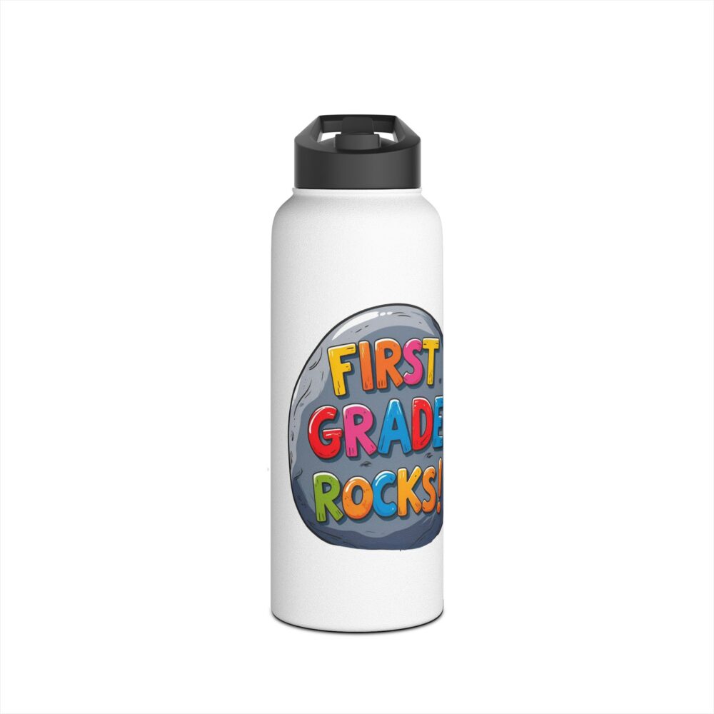 First Grade Rocks (white) - Stainless Steel Water Bottle - Image 9