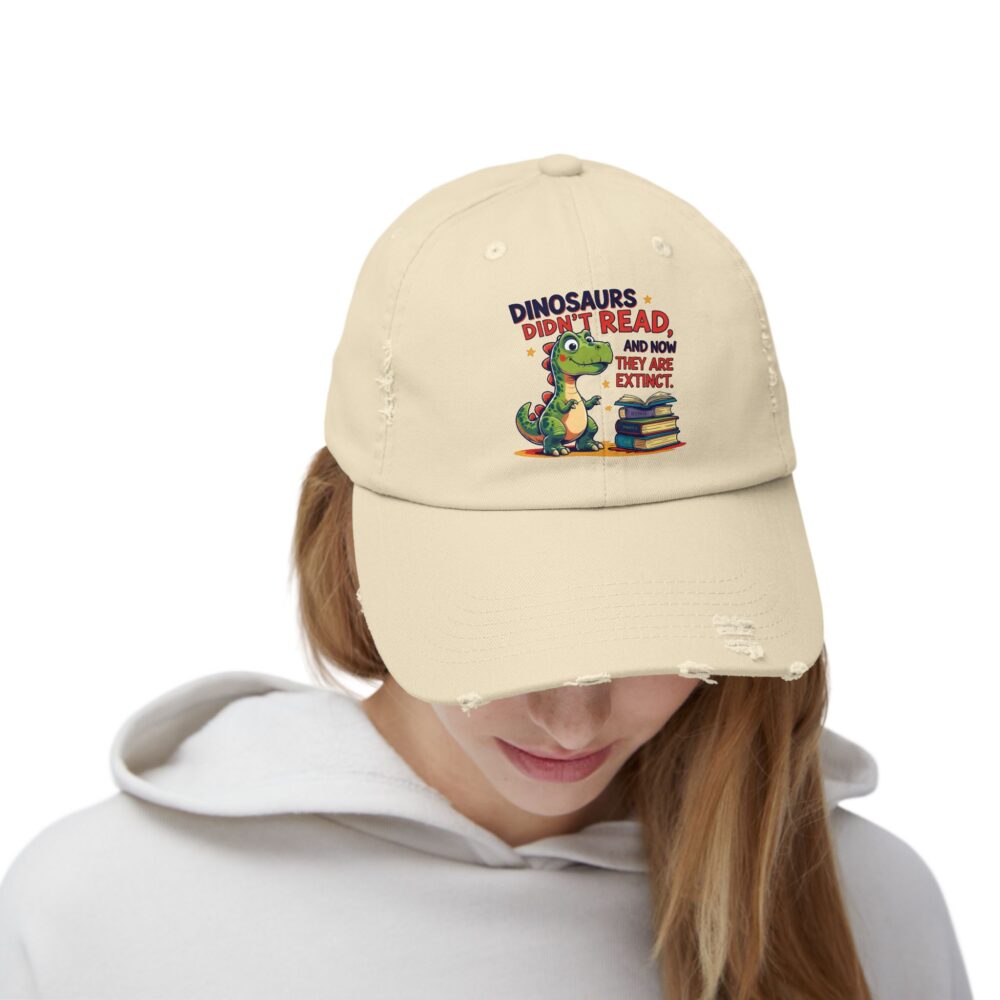 Dinosaurs Didn't Read, and Now They are Extinct-Unisex Adjustable Baseball Cap - Image 4