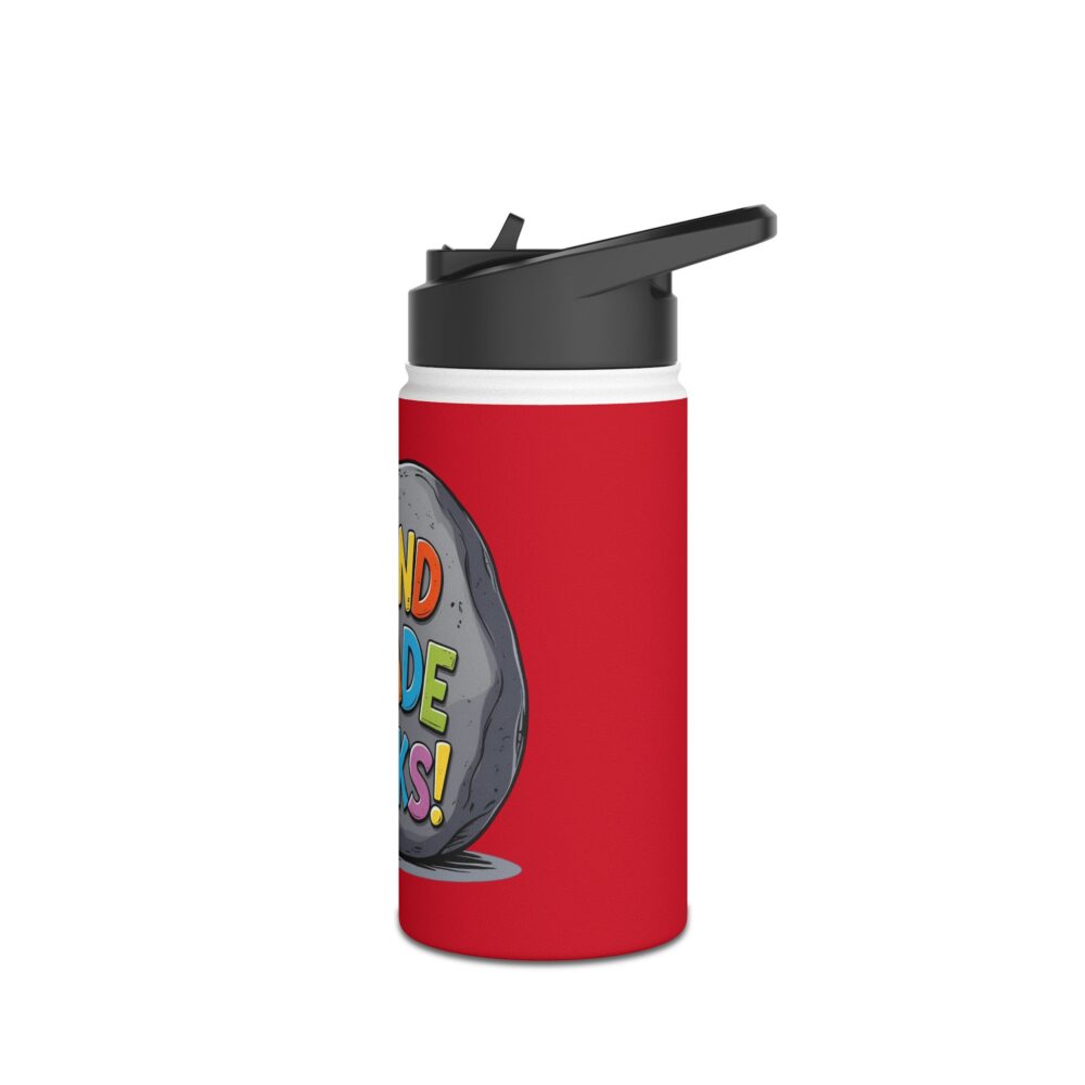 Second Grade Rocks (red) - Stainless Steel Water Bottle - Image 4